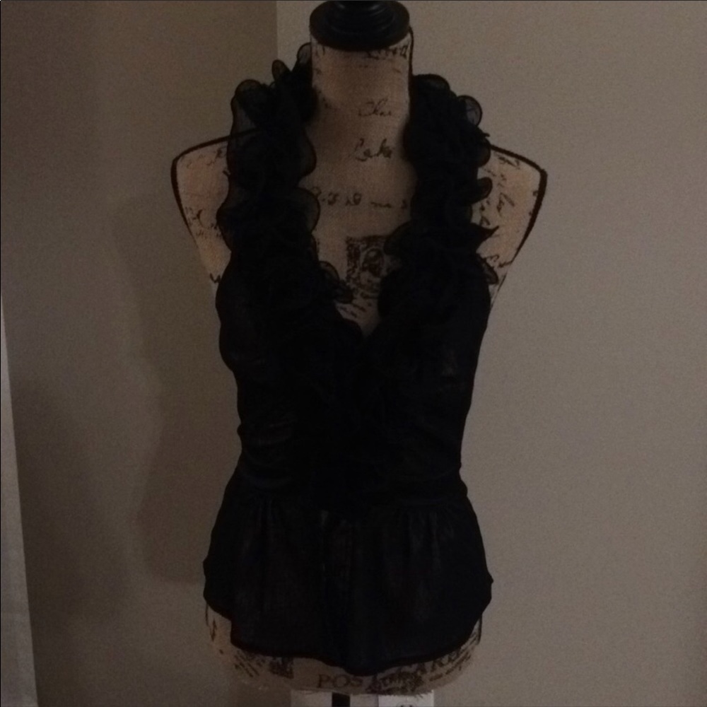 NWOT Bebe Lace Ruffle Halter Top. (Size S and M)